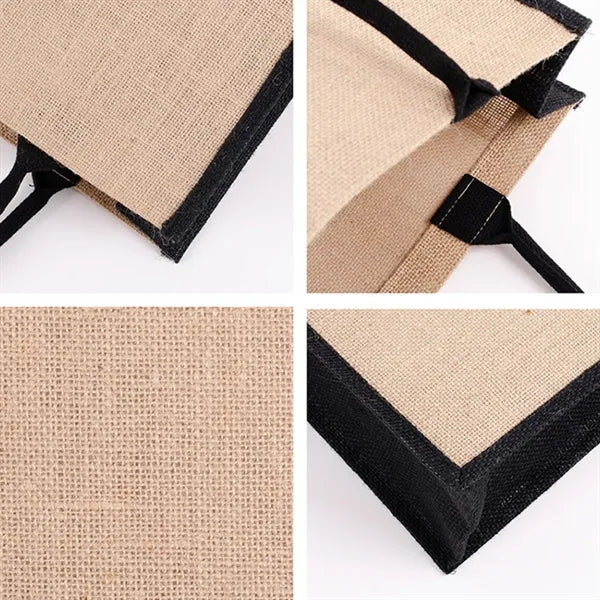Colorful Portable Large Capacity Waterproof Jute Tote Bag