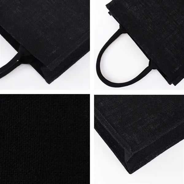 Large capacity portable fashion waterproof jute tote bag
