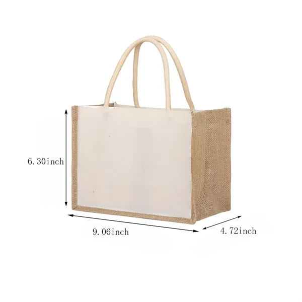 Custom Large Capacity Portable Waterproof Jute Tote Bag