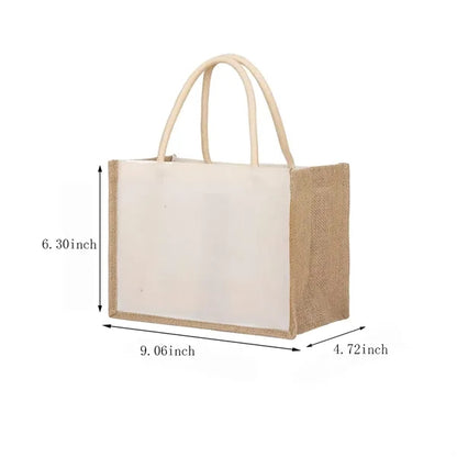Custom Large Capacity Portable Waterproof Jute Tote Bag
