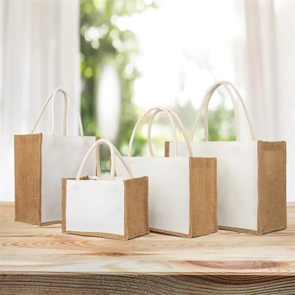 Custom Large Capacity Portable Waterproof Jute Tote Bag