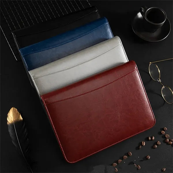A5 Pu Leather Notebook Budget Binder with Zippered Padfolio