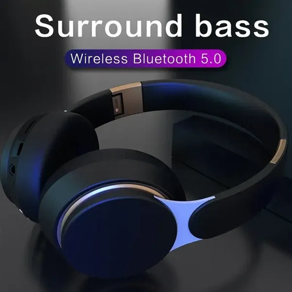 Foldable Fast Charge Wireless and Wired Bluetooth Headphones