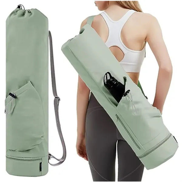 Portable sports gym yoga mat bag carrier with wet pocket