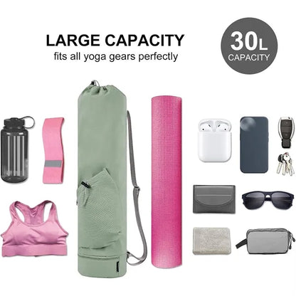 Portable sports gym yoga mat bag carrier with wet pocket