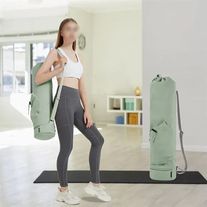 Portable sports gym yoga mat bag carrier with wet pocket