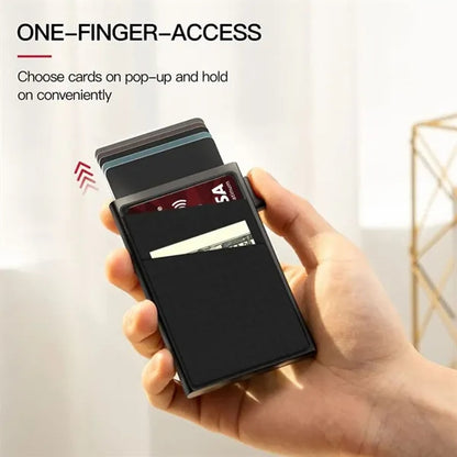 Pop Up RFID Blocking Slim Man Wallet Metal Card Holder