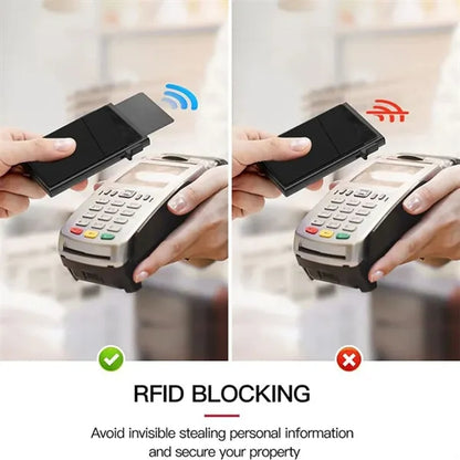 Pop Up RFID Blocking Slim Man Wallet Metal Card Holder
