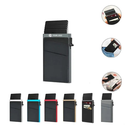 Pop Up RFID Blocking Slim Man Wallet Metal Card Holder