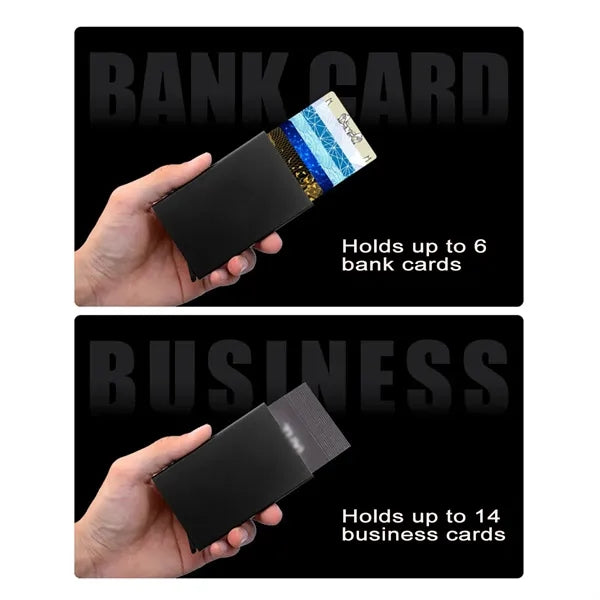 Travel compact slim RFID wallet pop up business card holder