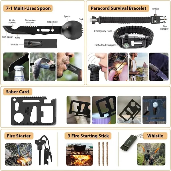 250Pcs Professional Survival Kit And First Aid