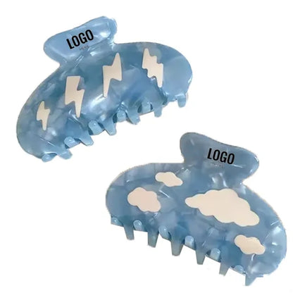 Cloud Lightning Blue Hair Claw Clip