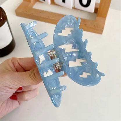 Cloud Lightning Blue Hair Claw Clip