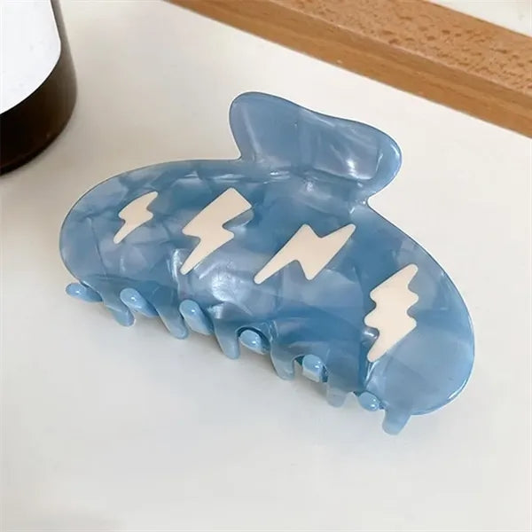 Cloud Lightning Blue Hair Claw Clip