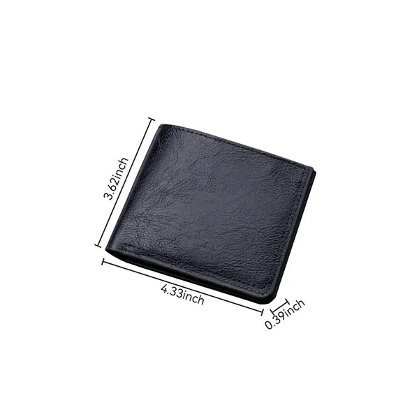 Vintage Bifold Slim Short Card Slot Men PU Leather Wallet