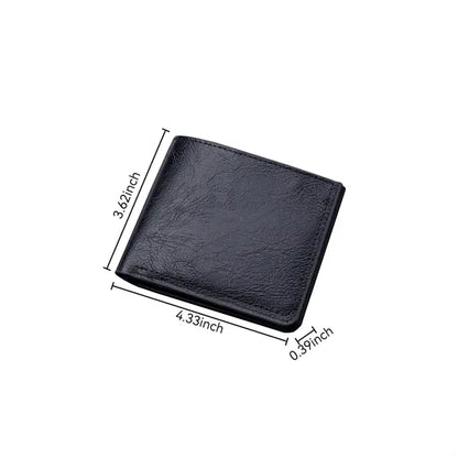 Vintage Bifold Slim Short Card Slot Men PU Leather Wallet