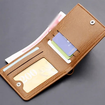 Vintage Bifold Slim Short Card Slot Men PU Leather Wallet