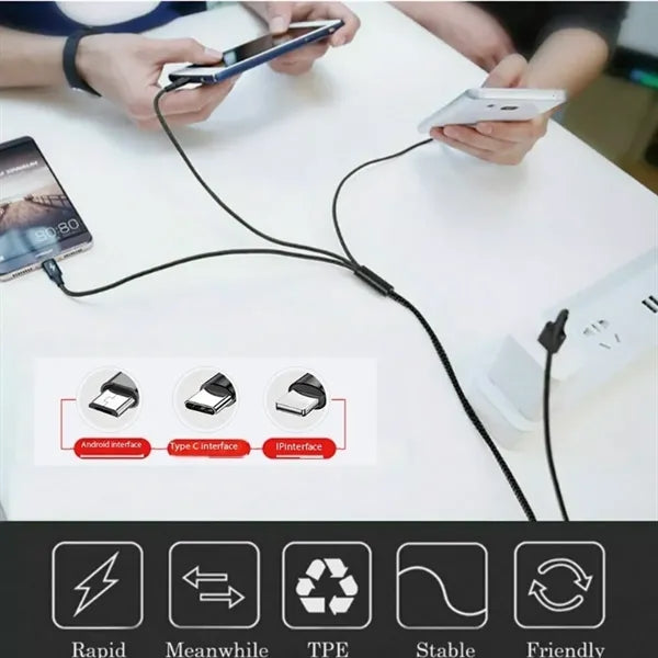 3 in 1 Fast USB Charging Cable Charger Cord
