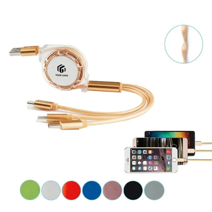 Multi Retractable Fast Charger Cord USB Multiple Charging