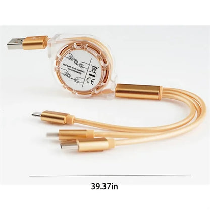 Multi Retractable Fast Charger Cord USB Multiple Charging