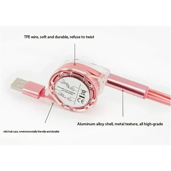 Multi Retractable Fast Charger Cord USB Multiple Charging