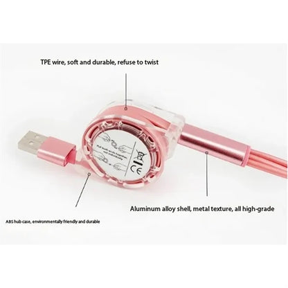 Multi Retractable Fast Charger Cord USB Multiple Charging