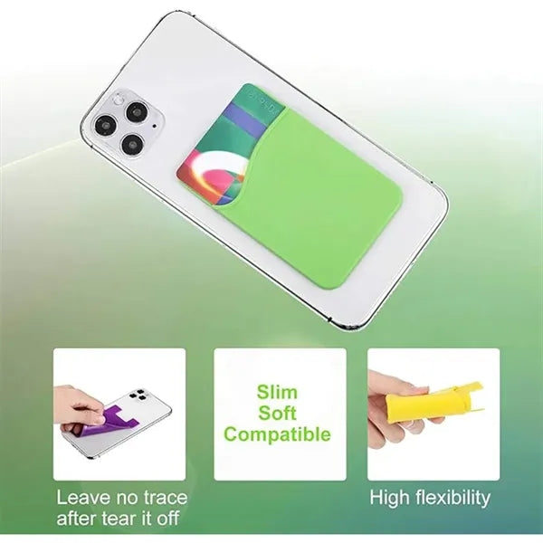 Silicone Cell Phone Back Card Holder