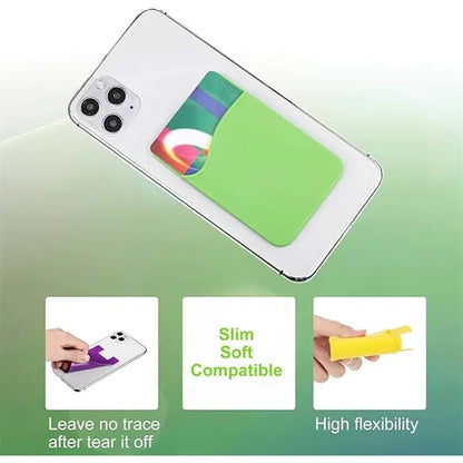 Silicone Cell Phone Back Card Holder