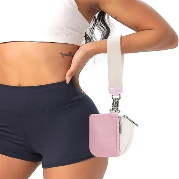 Mini Zip Around Wristlet keychain Wallet for Women