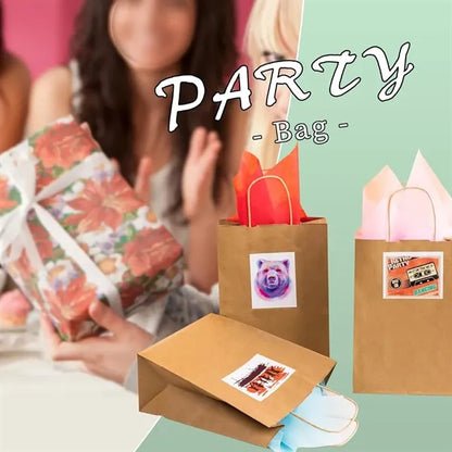 Reinforced Handle Customizable Eco-Friendly Kraft Paper Bags