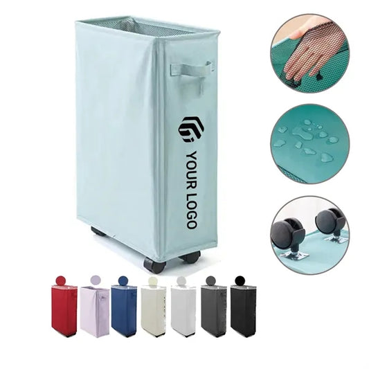 Collapsible Large Laundry Basket with Wheels and Handles