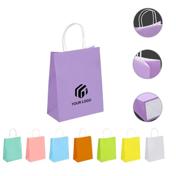 Reinforced Handle Customizable Eco-Friendly Kraft Paper Bags