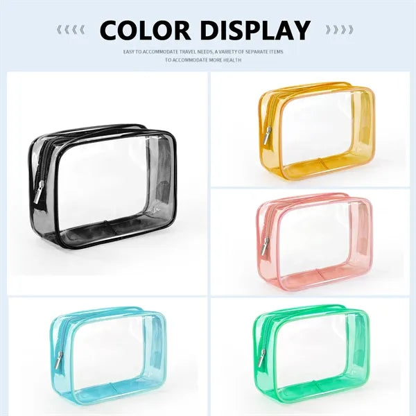 TSA Approved Clear Travel Toiletry Makeup Cosmetic Bag