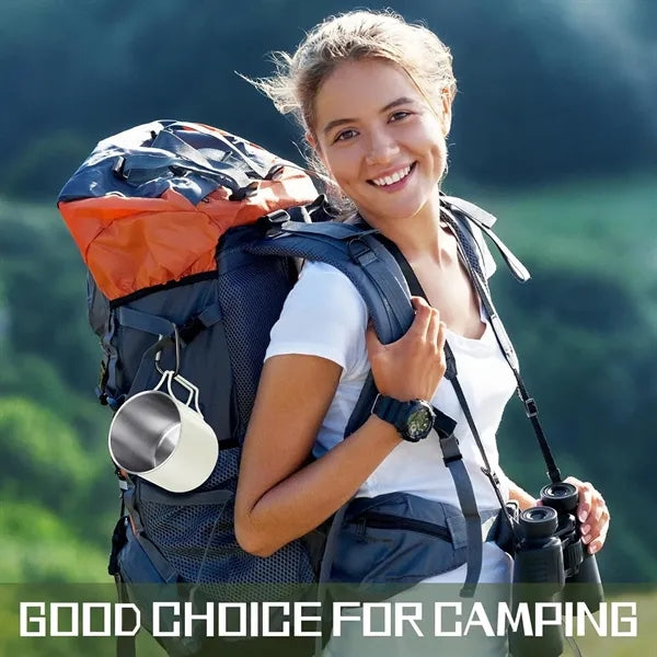 12oz Camping Mugs with Folding Handles