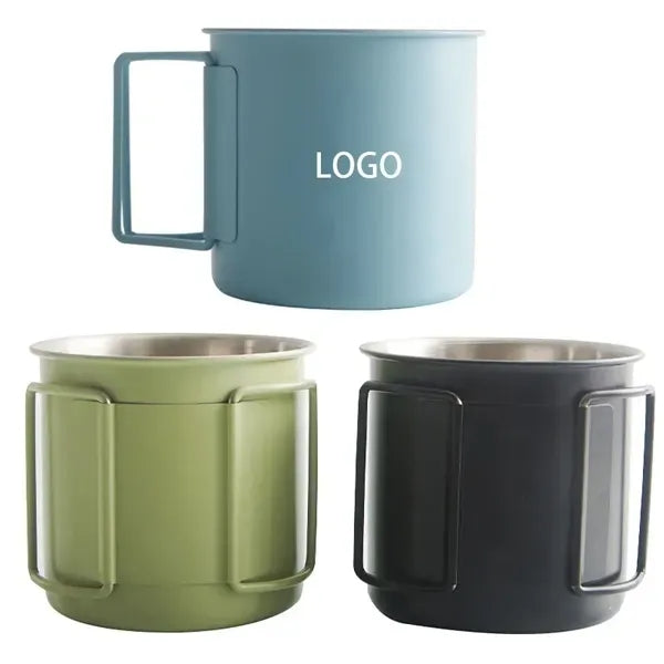 12oz Camping Mugs with Folding Handles