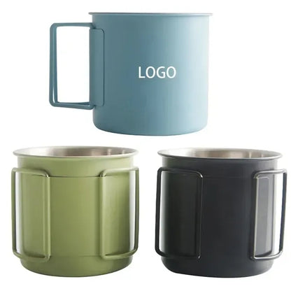 12oz Camping Mugs with Folding Handles