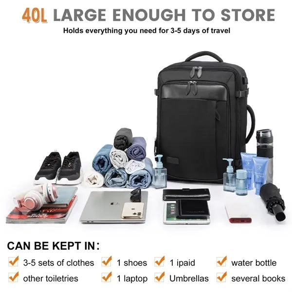 40L Luggage Travelers Bag Backpack With 4 Packing Cubes