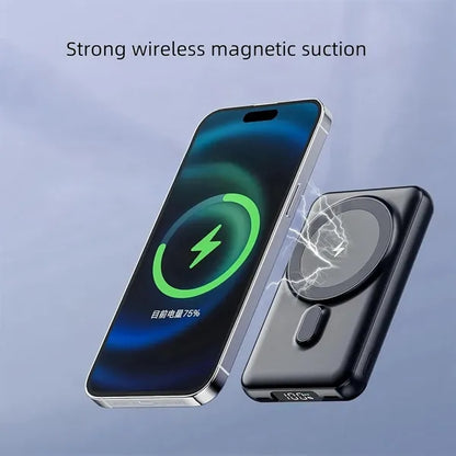 10000mAh Magnetic Wireless Charger Power Bank With 4 Cables