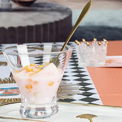 Dessert Cup Ultra Clear See Through Thick Solid Base Glass