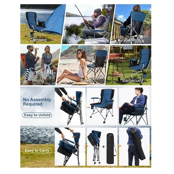 Folding Outdoor Camping Chair with carry Bag and Cup Holder