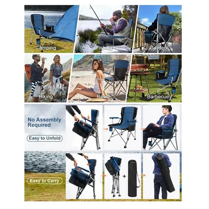 Folding Outdoor Camping Chair with carry Bag and Cup Holder