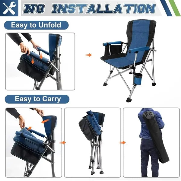 Folding Outdoor Camping Chair with carry Bag and Cup Holder