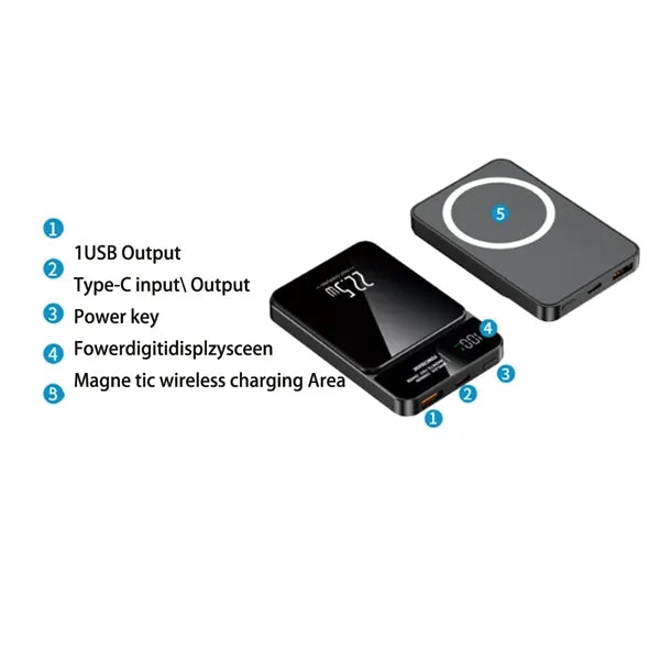 Portable 22.5W Fast Charging Wireless Magnetic Power Bank