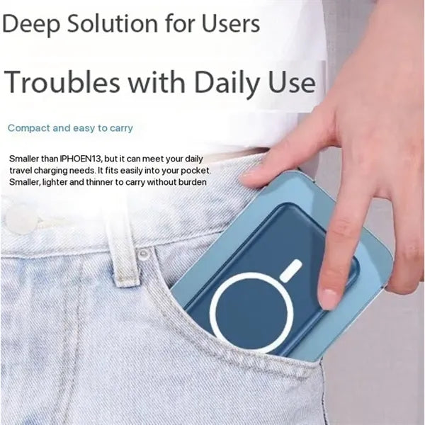 Fast charging 10000mAh portable wired magnetic power bank