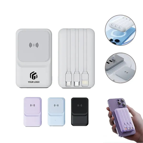 10000 mAh Multifunctional Portable Magnetic Wired Power Bank