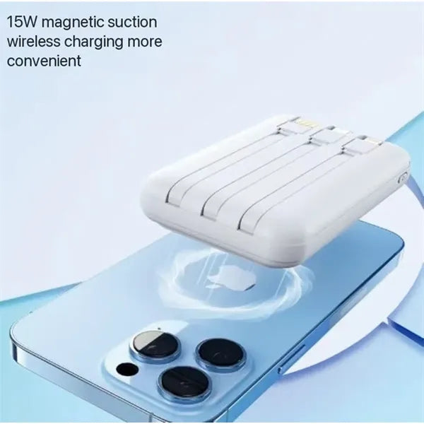 10000 mAh Multifunctional Portable Magnetic Wired Power Bank