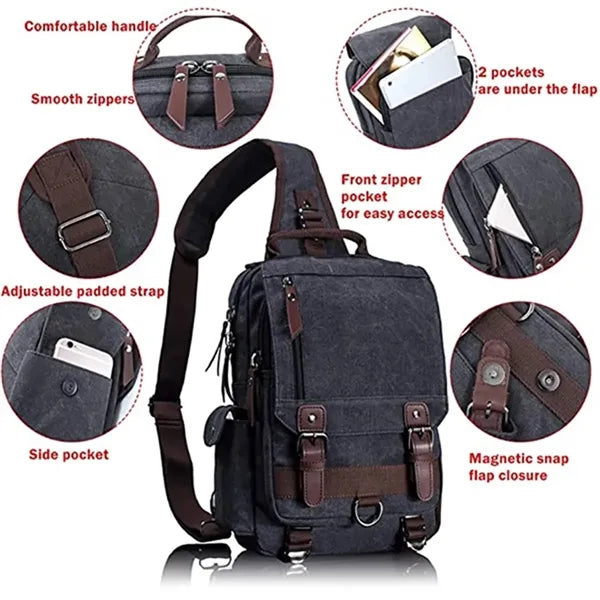 Canvas Crossbody Messenger Bag