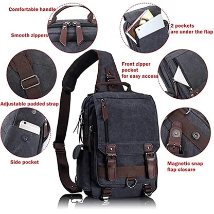 Canvas Crossbody Messenger Bag