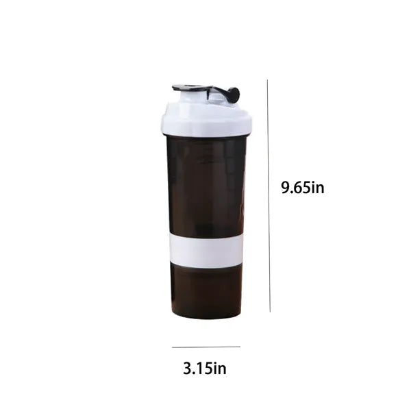 3-tier Sports Leak-Proof Non-Slip Protein Shaker bottle