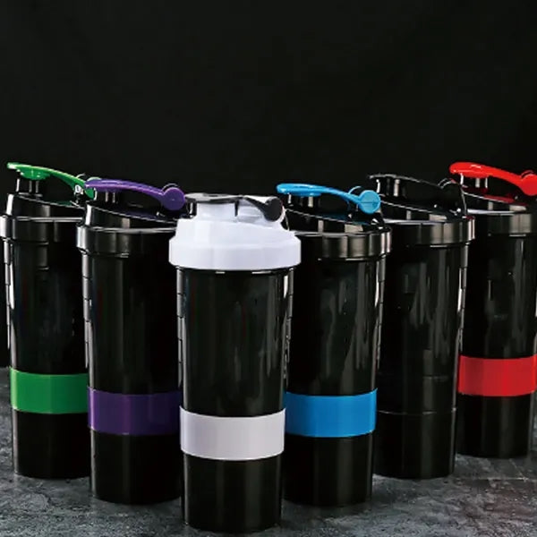 3-tier Sports Leak-Proof Non-Slip Protein Shaker bottle